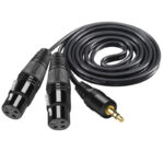 Cable XLR 3,5mm estéreo Jack macho hembra a Dual XLR macho OFC Aux Cable de Audio