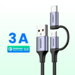 Cable de carga 2 en 1 Micro USB y Type-C