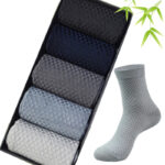 Calcetines de fibra de bambú para hombre, 5 par/lote