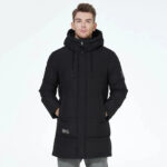 Chaquetas de algodón para hombre, parkas acolchadas de longitud media