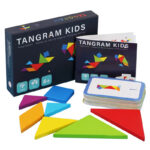 Rompecabezas Tangram de madera para niños, juegos de mesa, juguetes educativos Montessori, material didáctico de forma geométrica para guardería