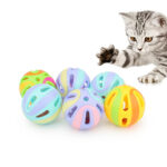 Bola de plástico de 6 piezas para gato, accesorio de empalme colorido de 4,8 cm, para mascota