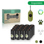 Bolsa Biodegradable para caca de perro, bolsas ecológicas para residuos de mascotas con dispensador, bolsas para caca de mascotas limpias para exteriores