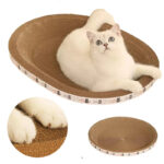 Rascador corrugado para gatos, espátula redonda ovalada, resistente al desgaste, accesorios para gatos