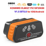 Herramientas de diagnóstico de coche ELM327 V1.5, escáner OBD2 con Bluetooth 5,0, ELM 327 V1 5 OBDII, lector de código ODB2 OBD 2