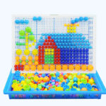 Bloques de rompecabezas 3D de uñas de setas para niños, juguete educativo intelectual de cognición de Color Montessori, regalos para niños, 296 piezas