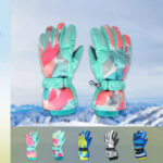 Guantes de esquí impermeables para niños y niñas, manoplas acolchadas cálidas