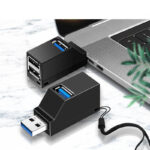 Concentrador USB 3,0 de 3 puertos, divisor portátil de transferencia rápida de datos para ordenador portátil, estación de acoplamiento, adaptador 2,0, accesorios para PC