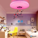 Iluminación de techo moderna e inteligente, lámparas de techo RGB, CA de 220V, Control de aplicación remota de música, Altavoz Bluetooth, decoración interior